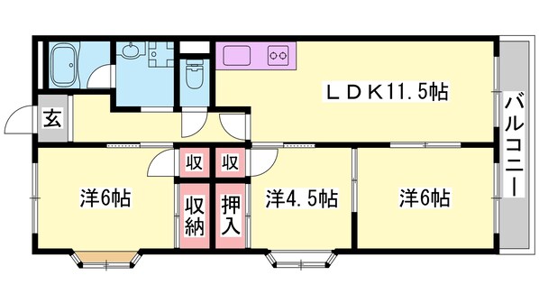 サンハイツ上滝野　E棟の物件間取画像